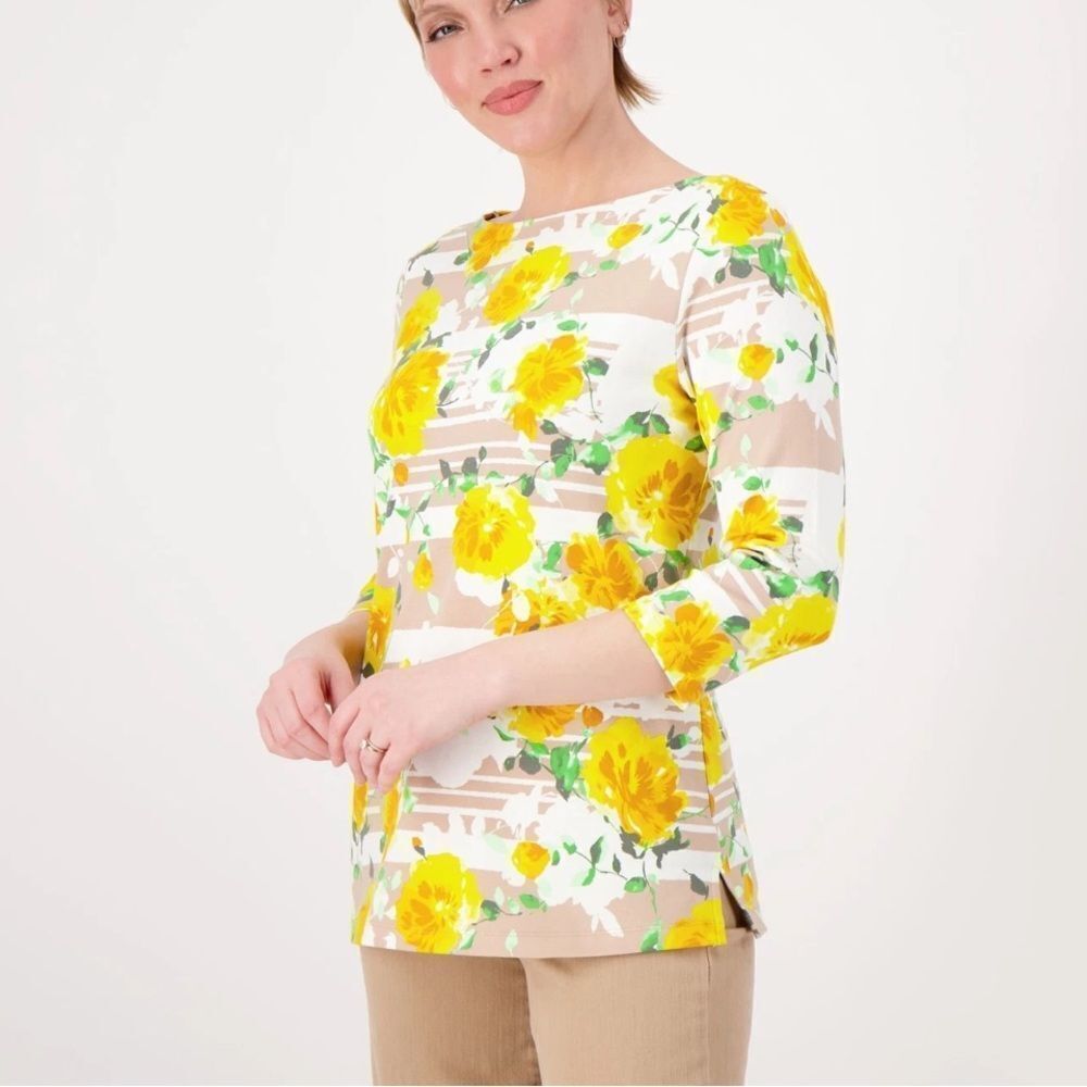 Isaac Mizrahi Live Floral top Sz XXS New